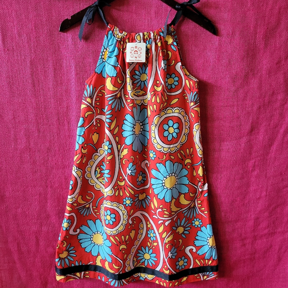 Hanna Andersson Red Floral Pillowcase Dress 160